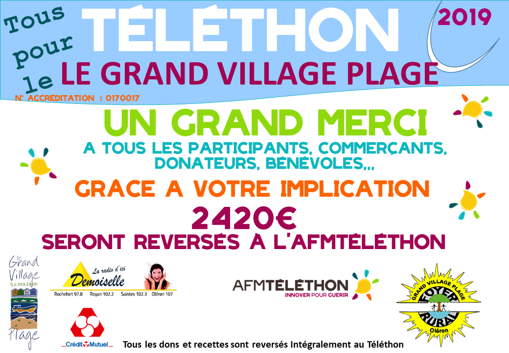 Remerciements Téléthon 2019