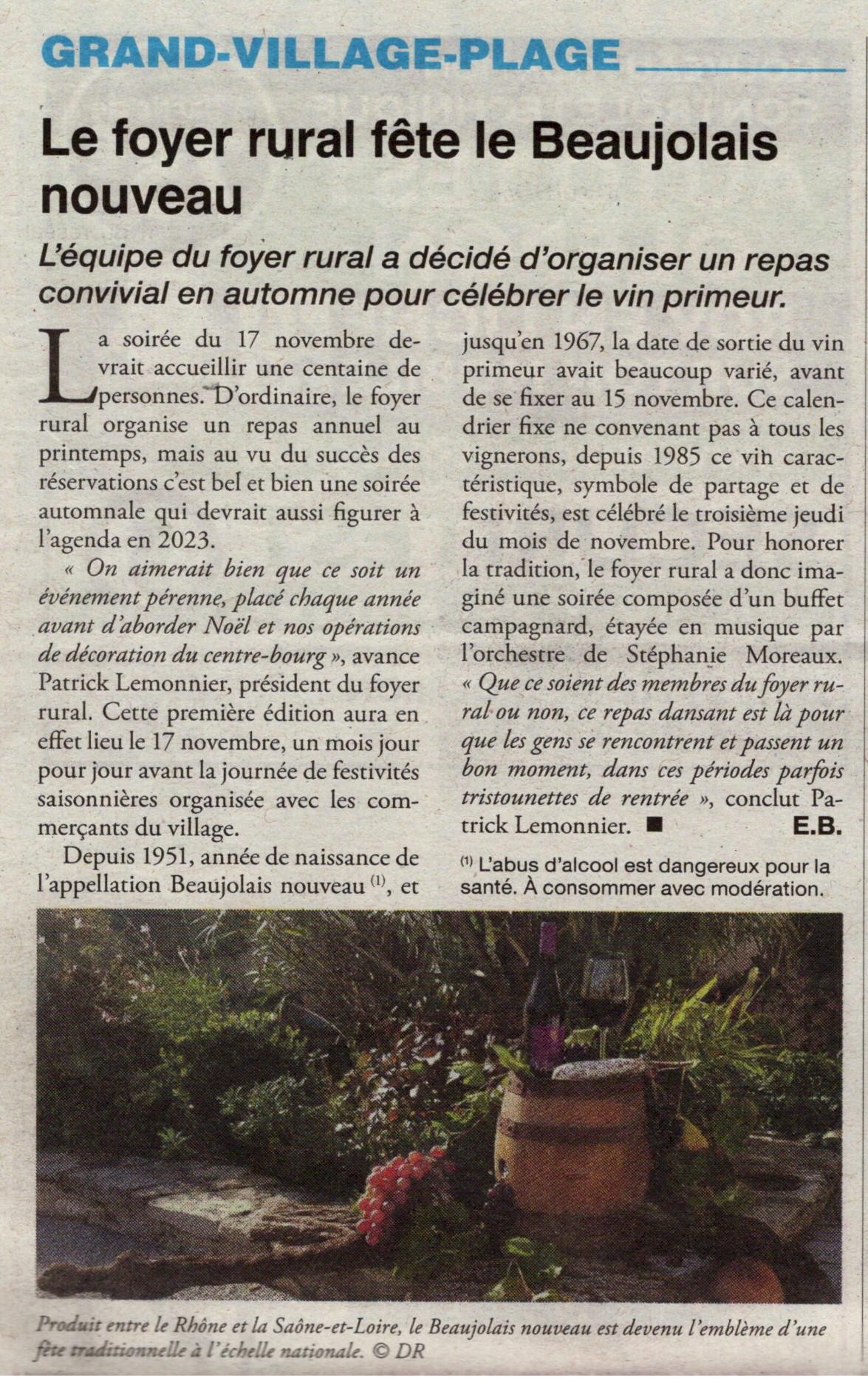 Article paru dans le Littoral