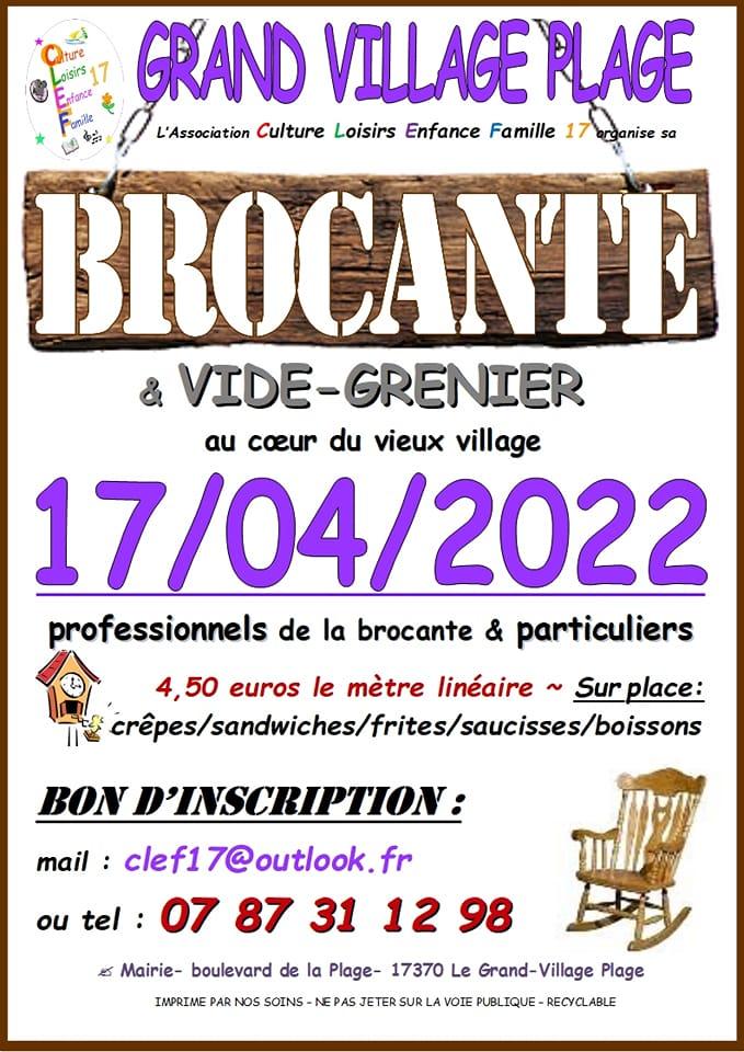 Affiche CLEF17 Brocante vide grenier